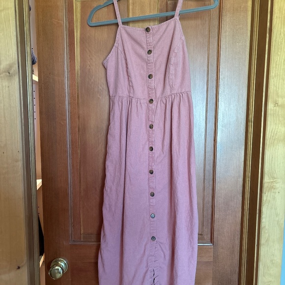 Old Navy sleeveless linen blend fit & flare midi dress - Picture 1 of 8